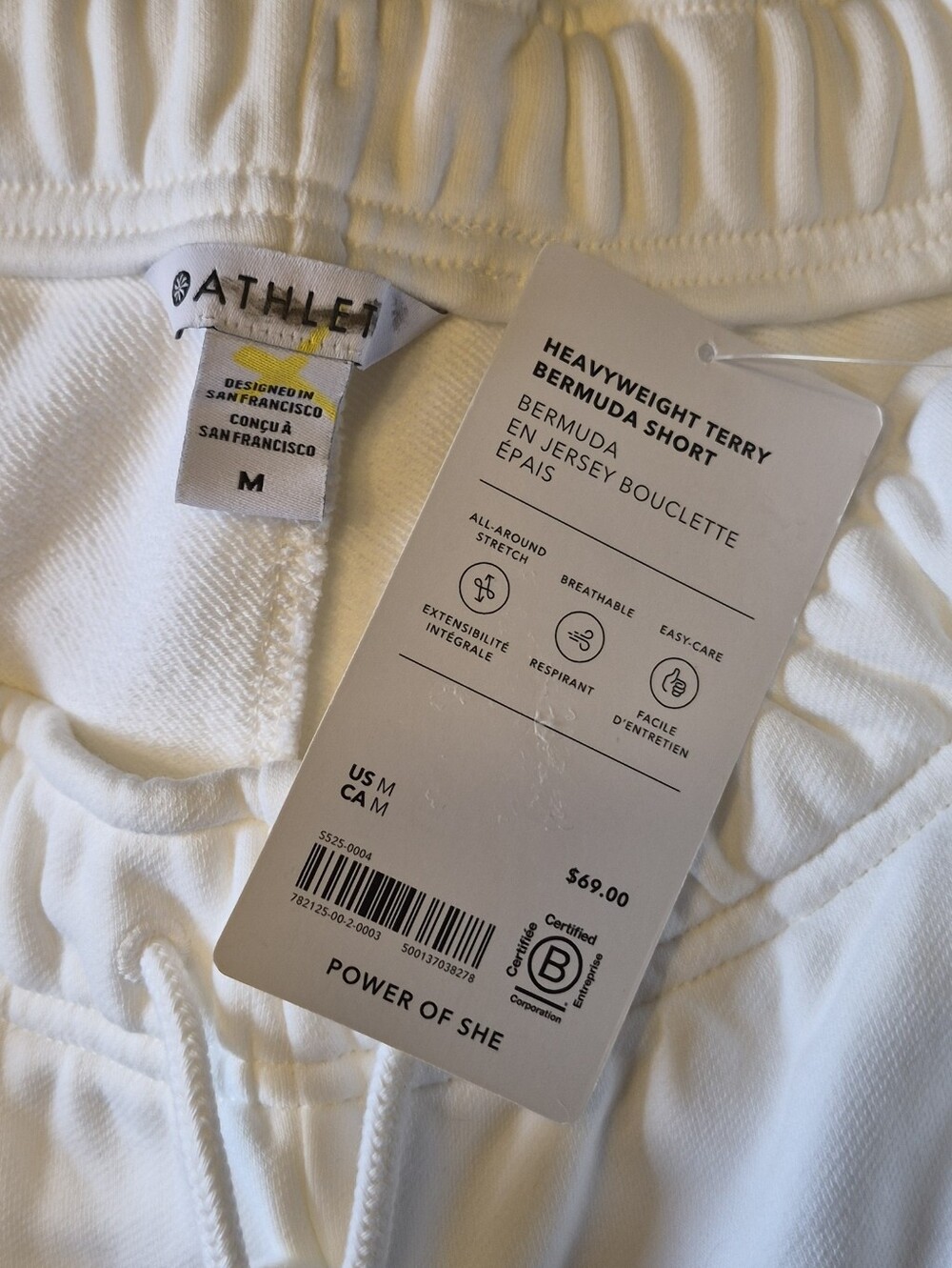 NEW Athleta Bright White Heavyweight Terry Mid Rise Bermuda 10" Shorts Workout - Picture 10 of 11